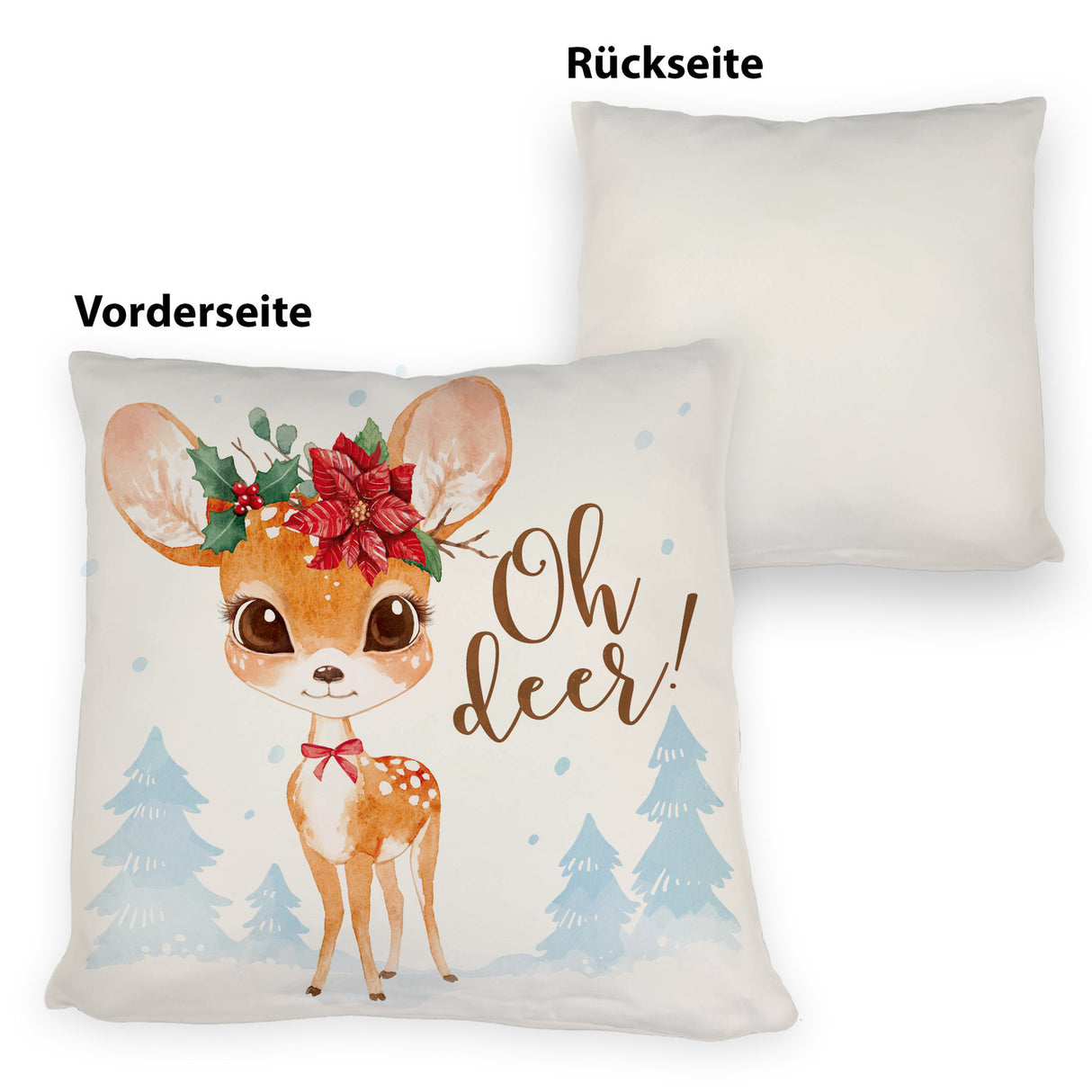 Oh deer Rehkitz Kissen im Aquarell-Stil