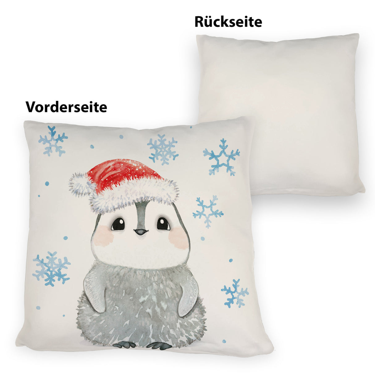 Pinguin mit roter Mütze Kissen