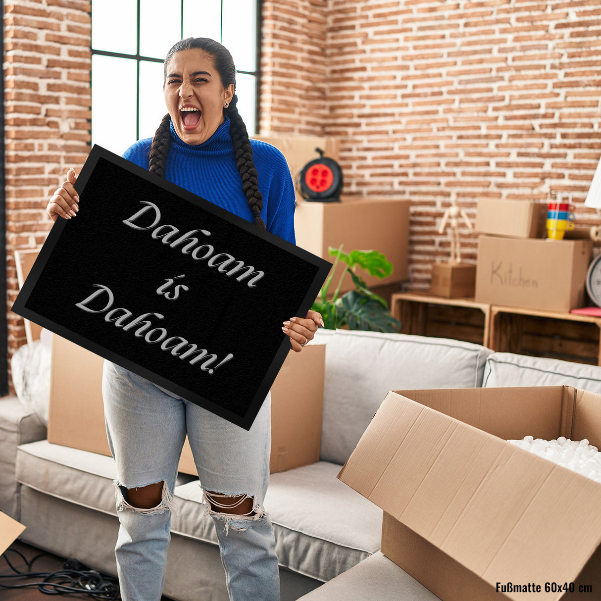 Dahoam is Dahoam Fußmatte in 35x50 cm mit Spruch