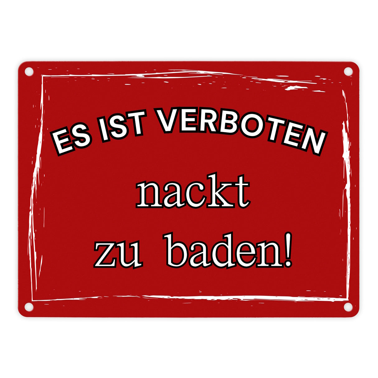Es ist verboten nackt zu baden Metallschild in 15x20 cm