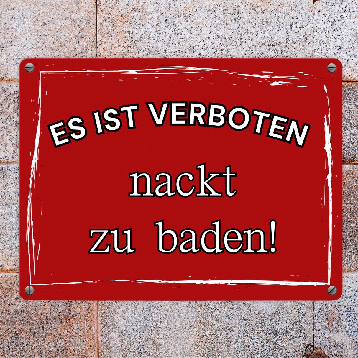 Es ist verboten nackt zu baden Metallschild in 15x20 cm