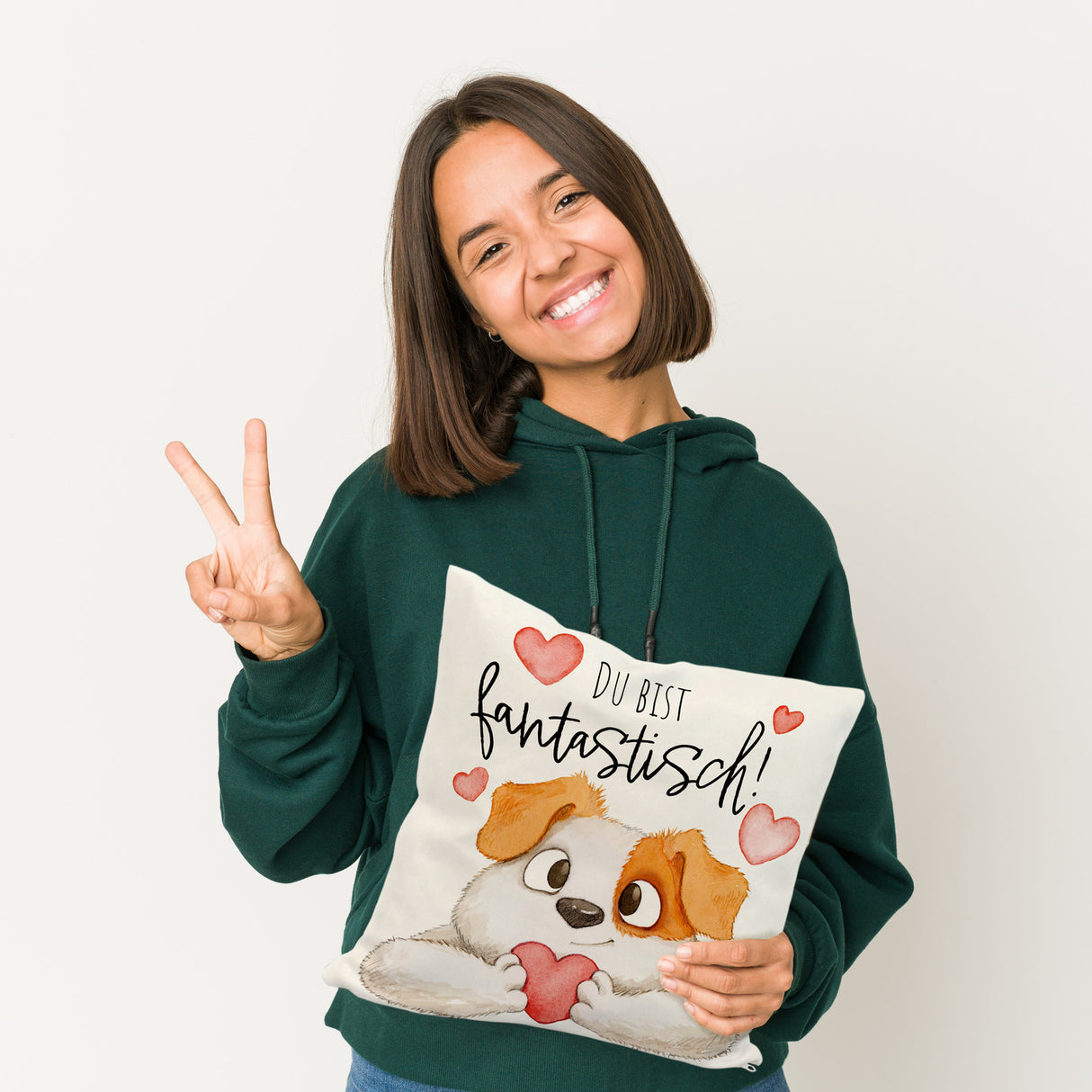 Hund Kissen mit Spruch Du bist fantastisch