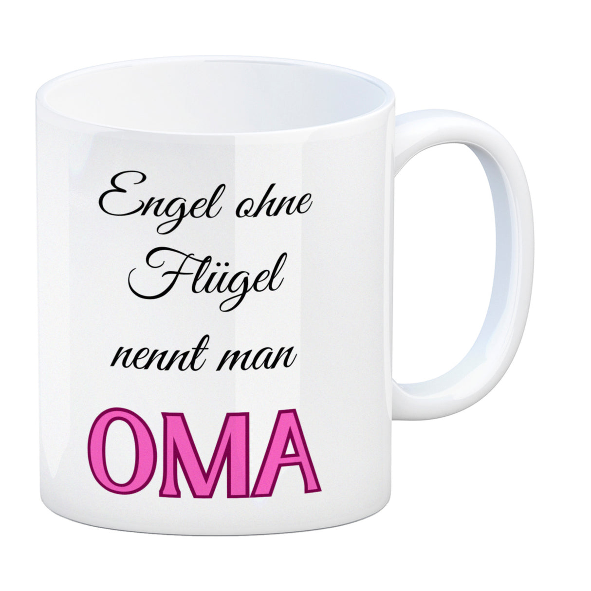 Oma Kaffeebecher mit Spruch Engel ohne Flügel nennt man Oma