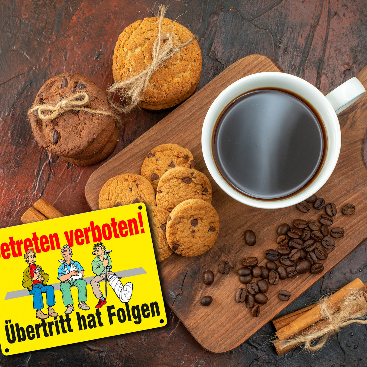 Betreten verboten Metallschild in 15x20 cm mit Spruch Übertritt hat Folgen