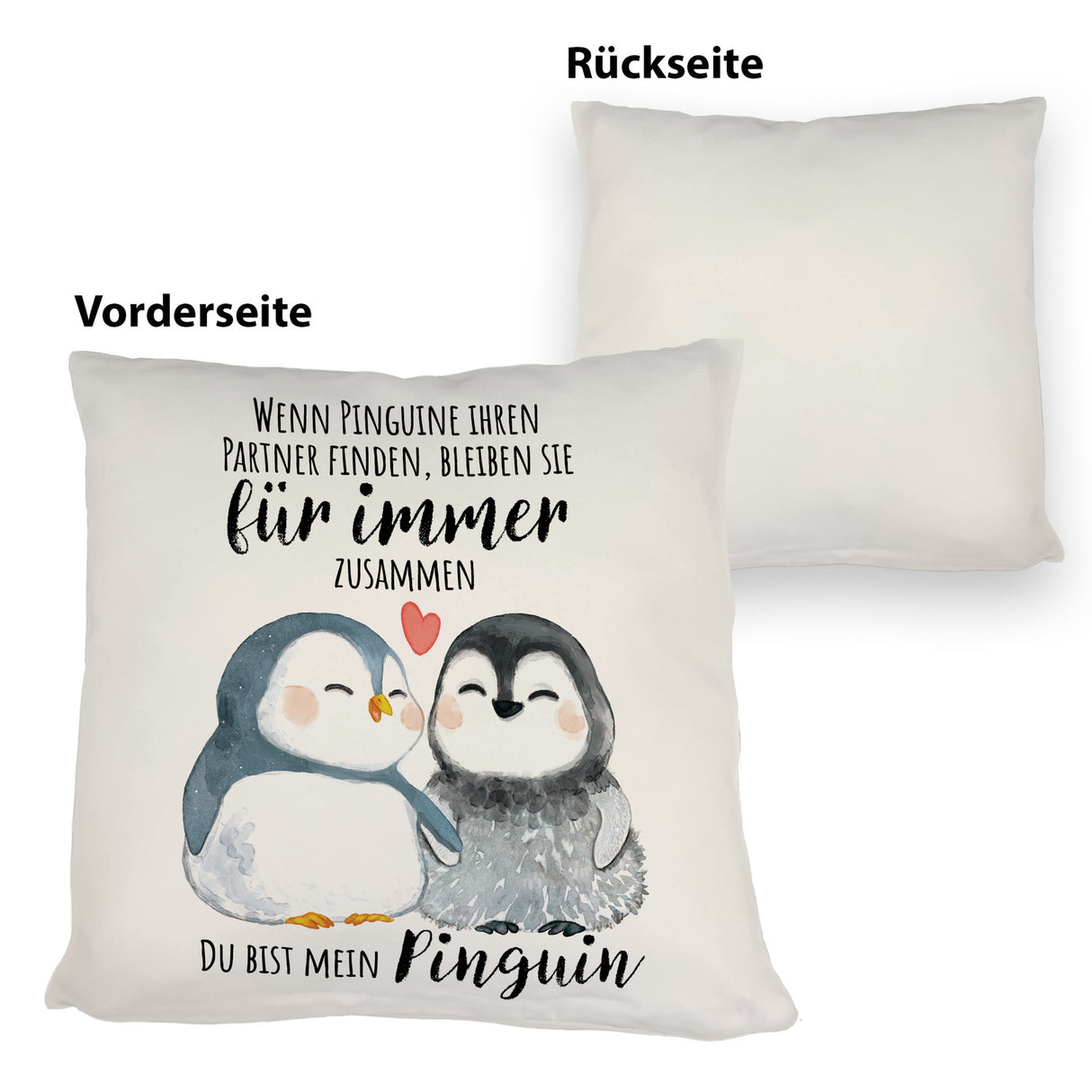 Pinguinpärchen Kissen mit Spruch Du bist mein Pinguin