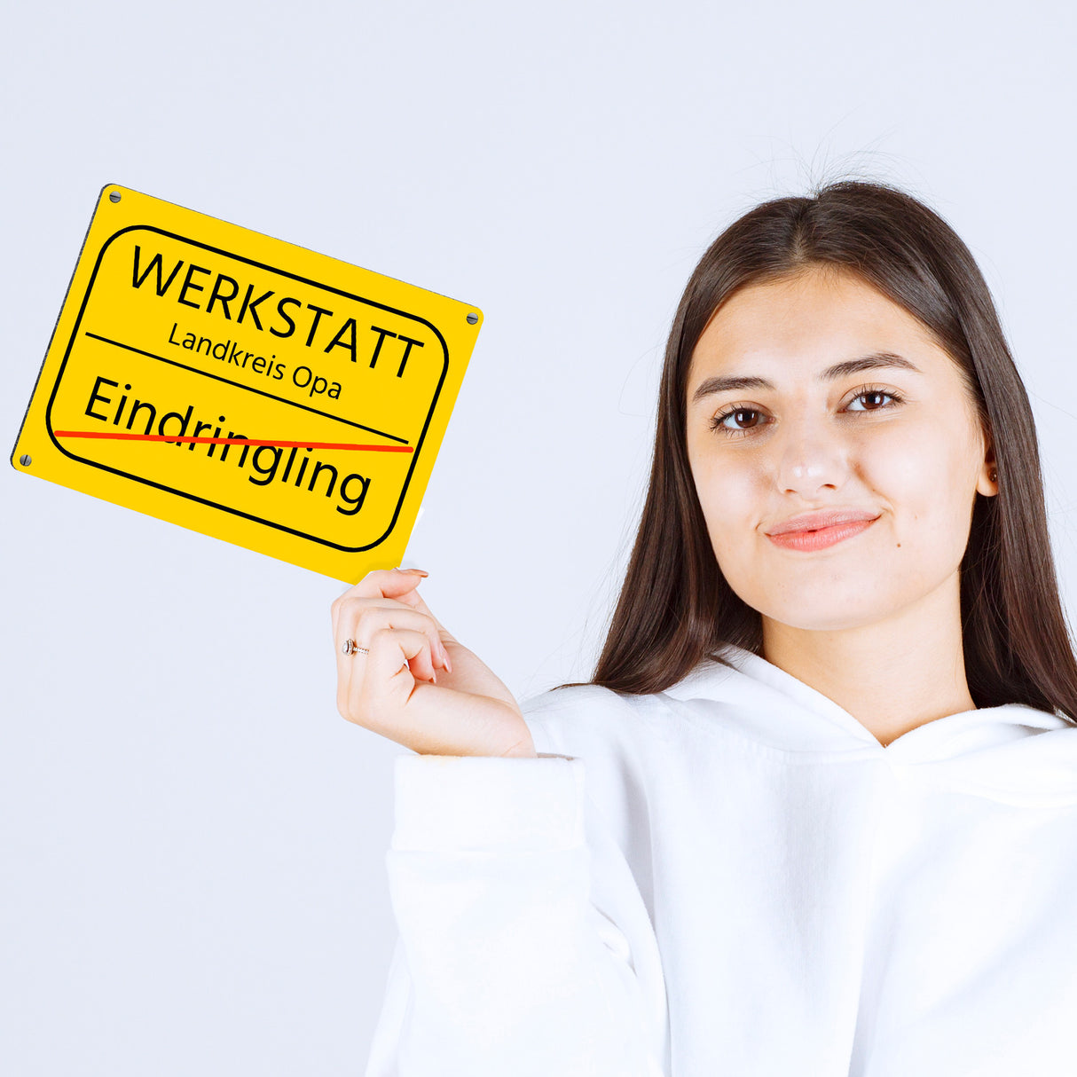Opa Werkstatt Metallschild in 15x20 cm mit Spruch Landkreis Opa