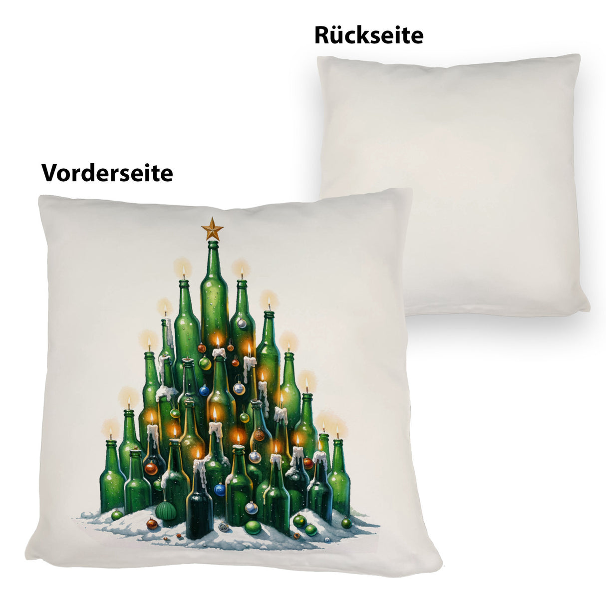 Weihnachtsbaum aus Bierflaschen Kissen