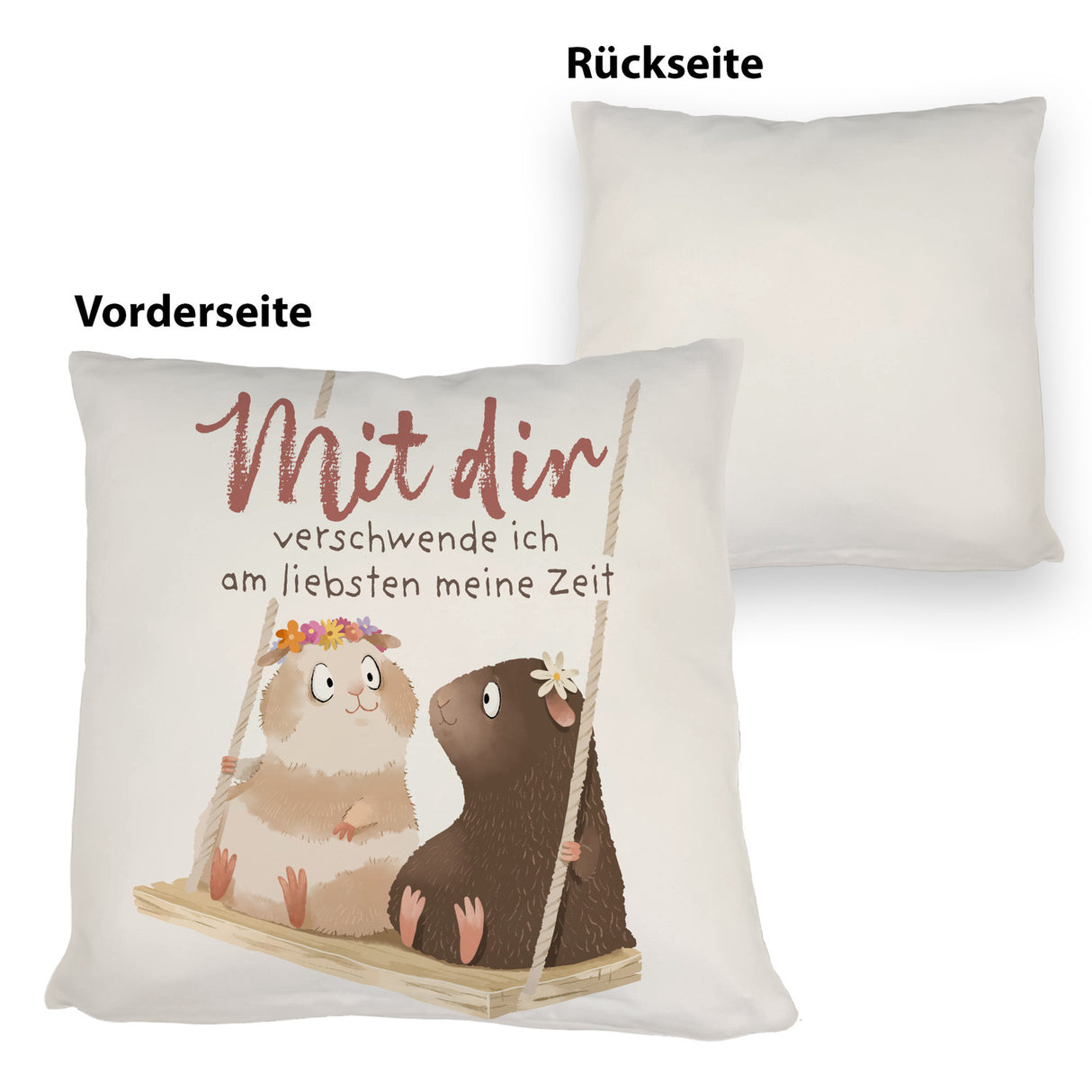 Meerschweinchen Kissen mit Spruch Zeitverschwendung mit dir am schönsten