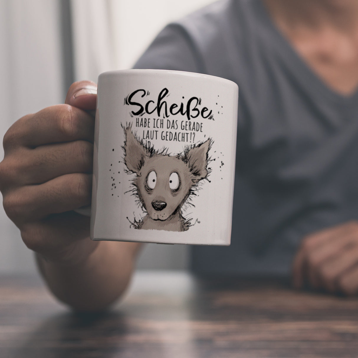 Wolf Kaffeebecher mit Spruch wirklich laut gedacht?