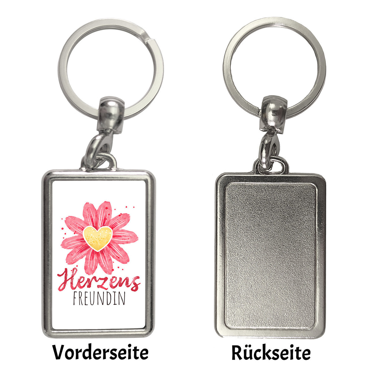 Blume Schlüsselanhänger mit Spruch Herzensfreundin