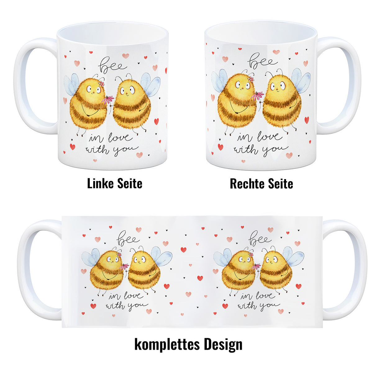 Pummel Biene Kaffeebecher mit Spruch Bee in love with you