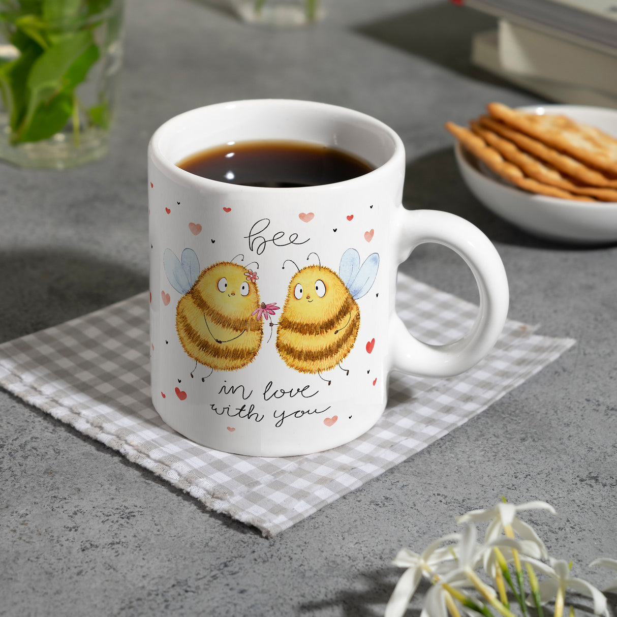 Pummel Biene Kaffeebecher mit Spruch Bee in love with you