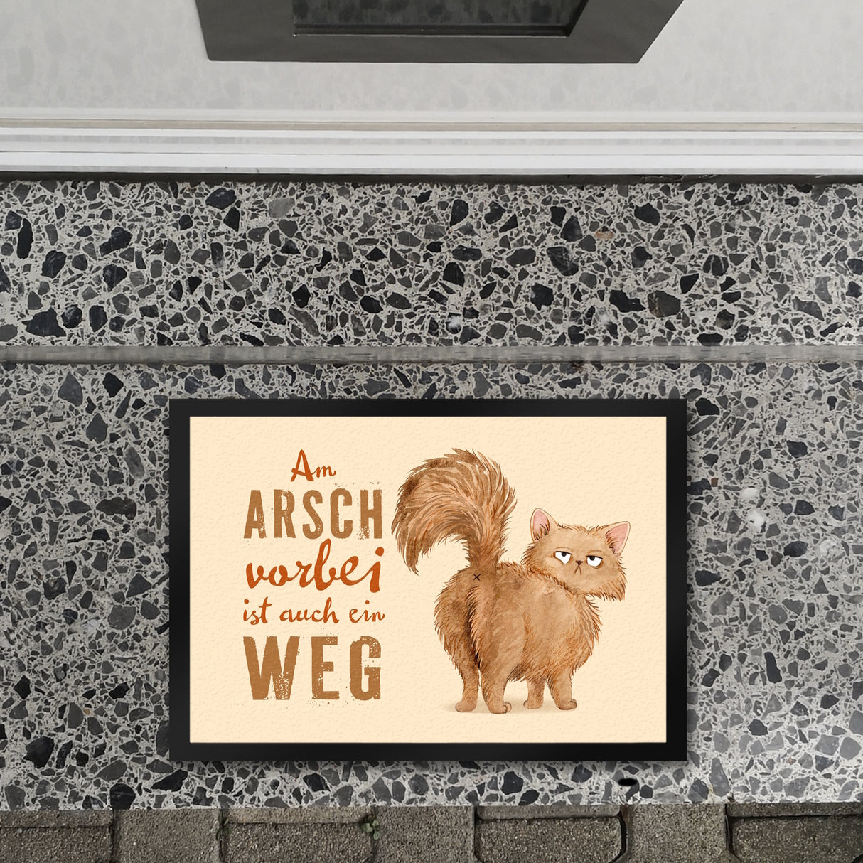 Katze Fußmatte in 35x50 cm mit Spruch Am Arsch vorbei ist auch ein Weg