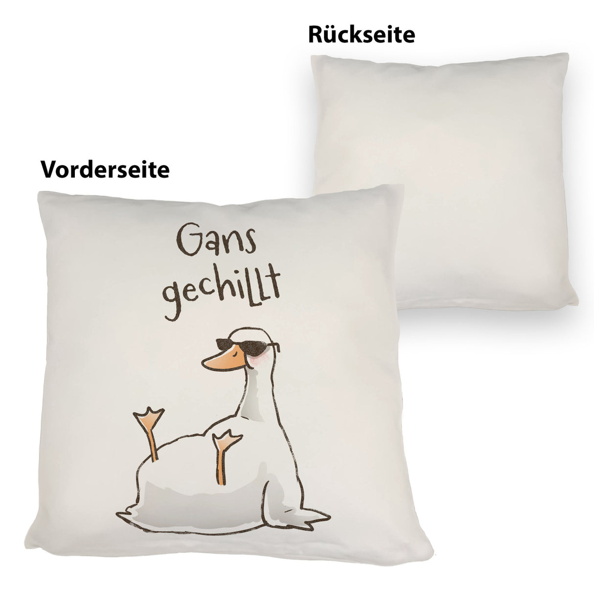Gilbert die Gans Kissen mit Spruch Gans gechillt