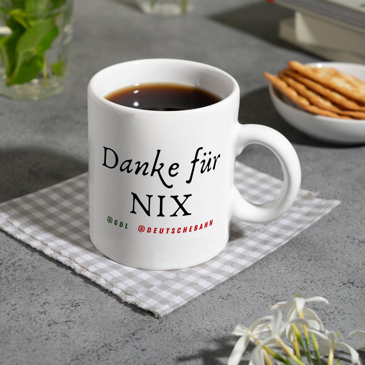 Bahnstreik Kaffeebecher mit Spruch Danke für Nix @GDL @Deutschebahn