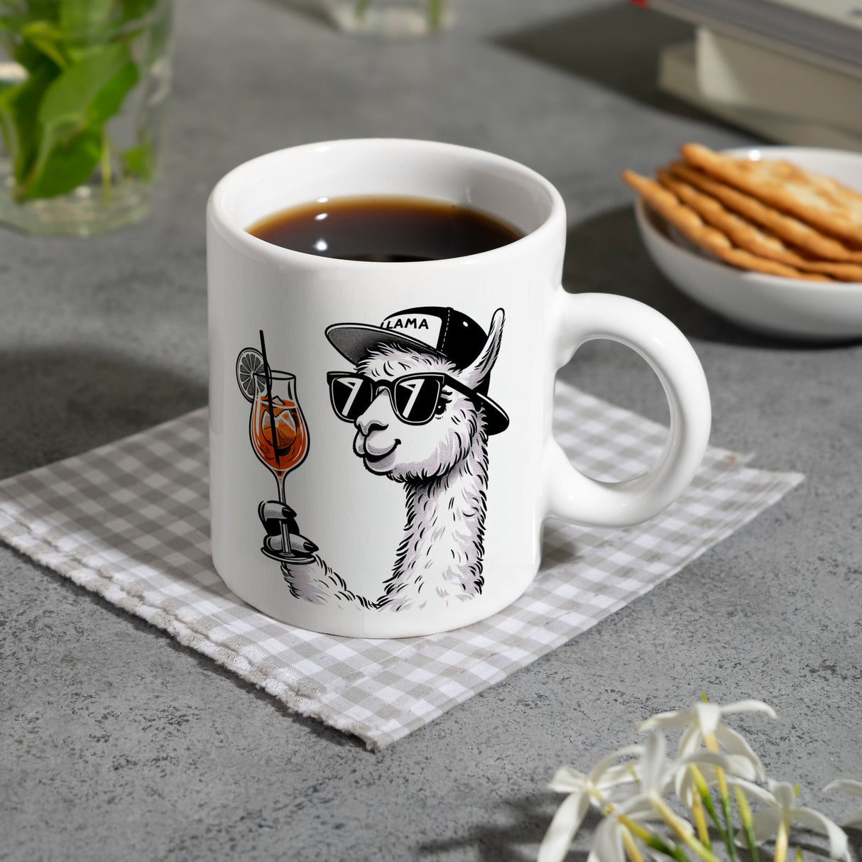 Lama Tasse Alpaka mit Aperol Spritz Kaffeebecher