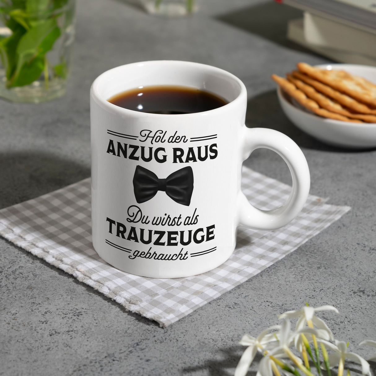 Trauzeuge Kaffeebecher Hol den Anzug raus