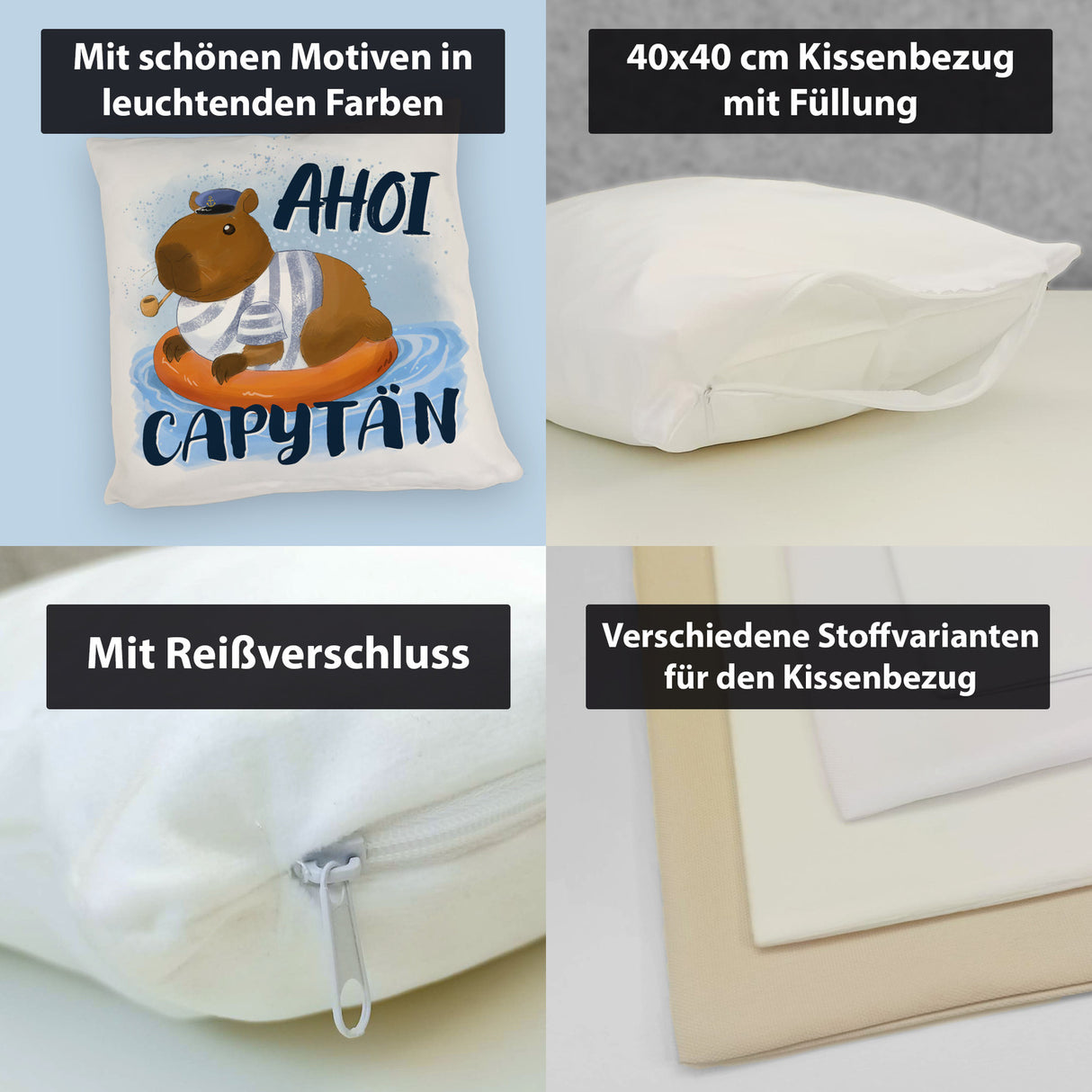 Ahoi Capytän Capybara Kissen