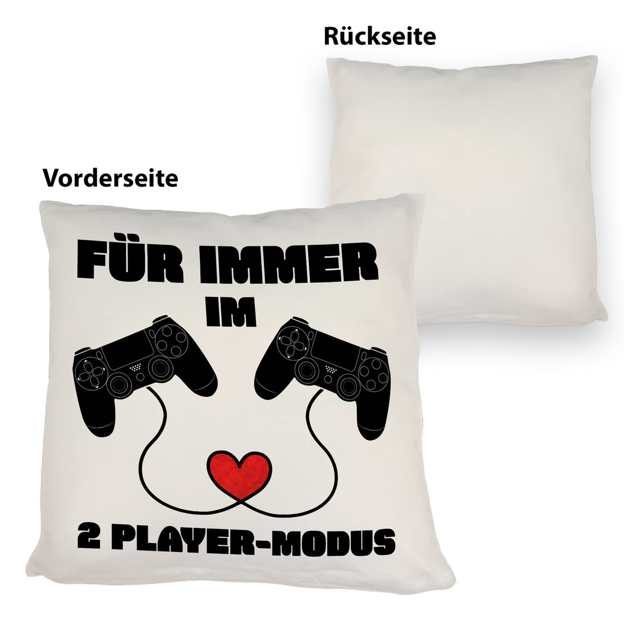 Gaming Kissen mit Spruch Für immer im 2 Player-Modus