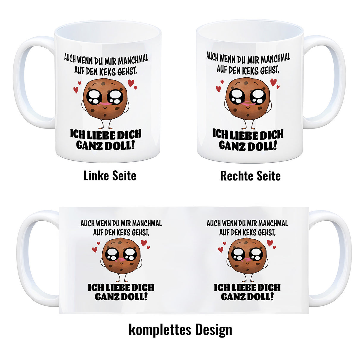 Ich lieb dich ganz doll Cookie Keks Kaffeebecher auf den Keks gehen