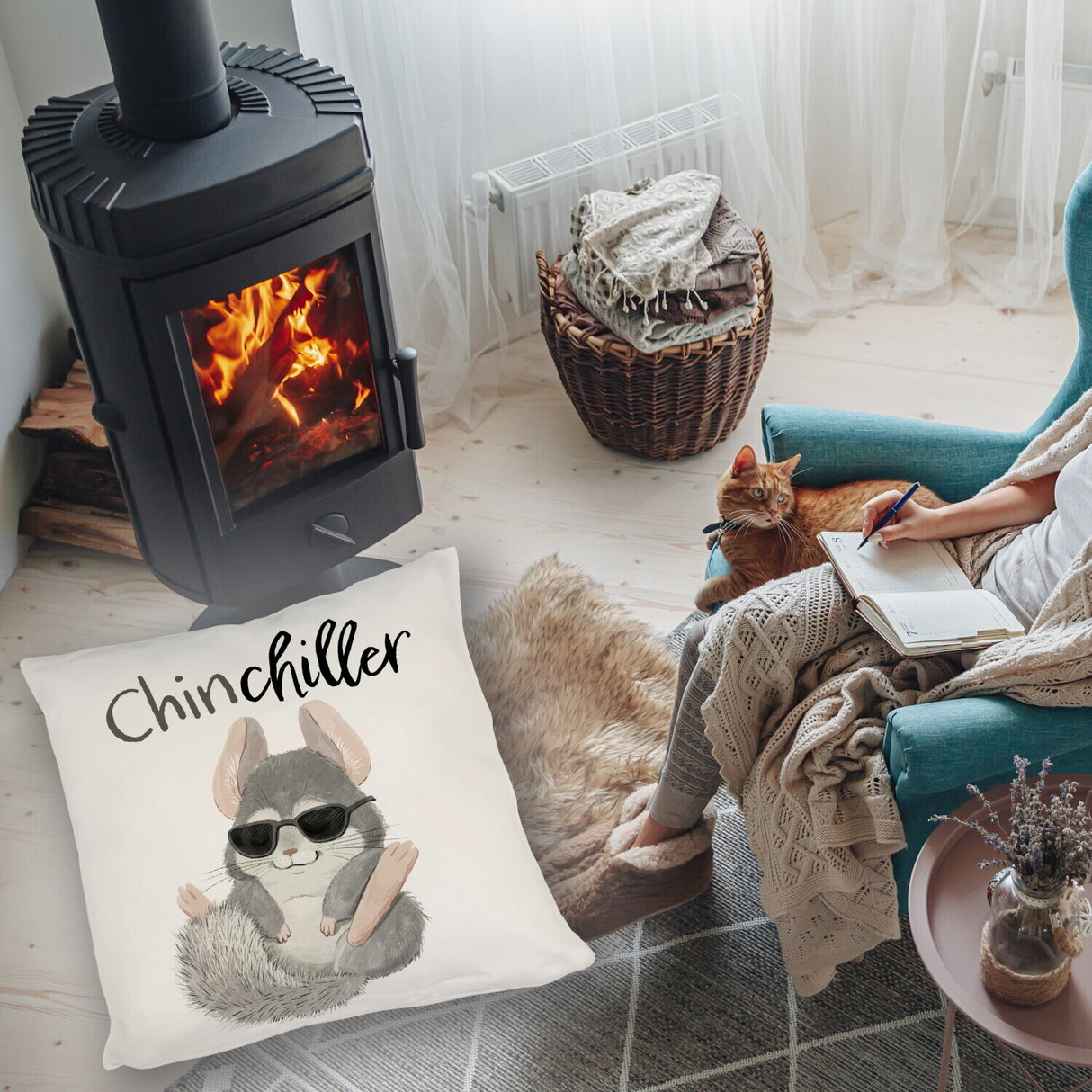 Chinchilla Kissen mit Spruch Chinchiller