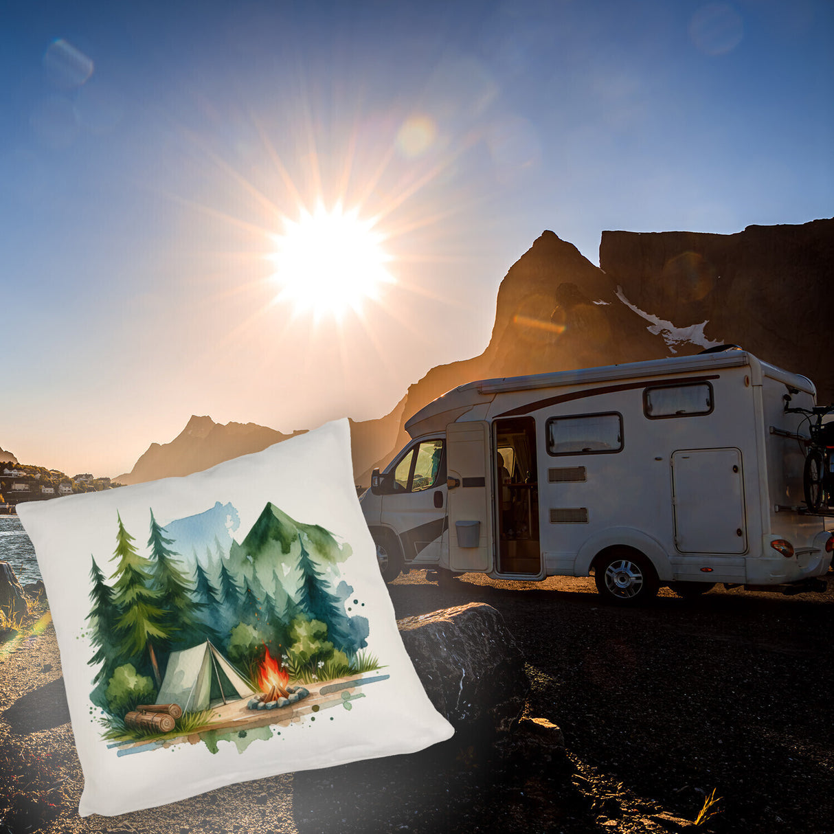 Camping im Wald Kissen