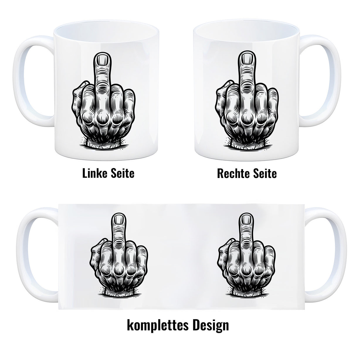 Mittelfinger Comic Kaffeebecher
