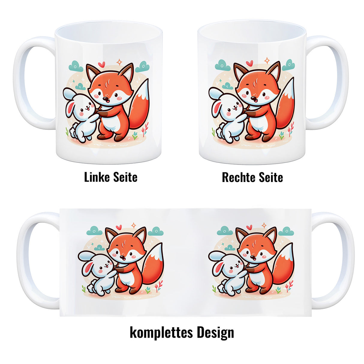 Fuchs und Kaninchen Kaffeebecher