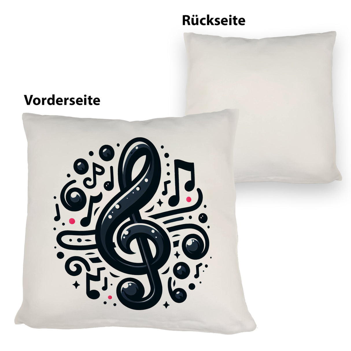 Musiknoten und Notenschlüssel Kissen