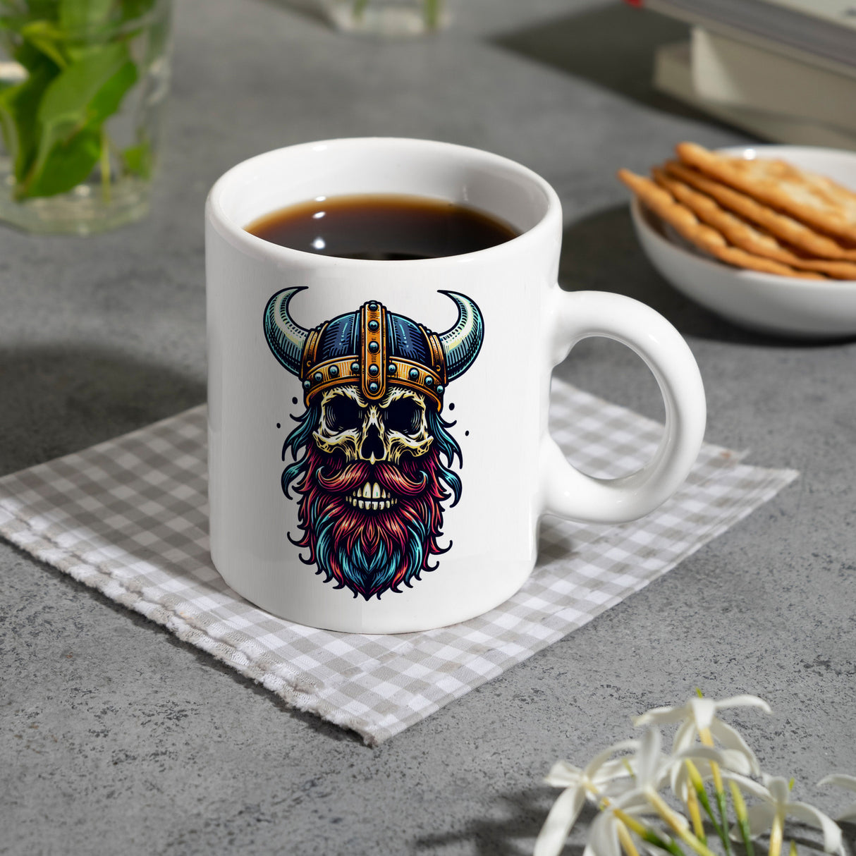 Totenkopf Wikinger Kaffeebecher