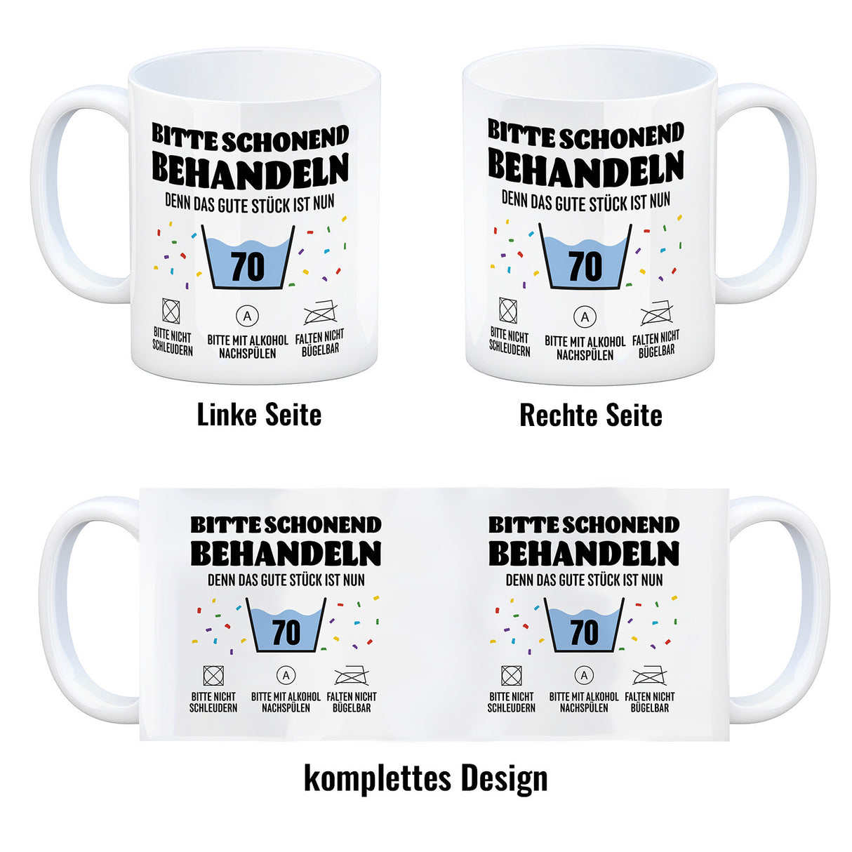 Bitte schonend behandeln - 70. Geburtstag Kaffeebecher
