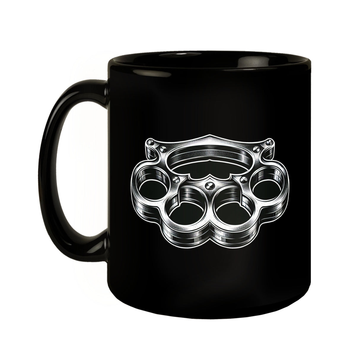 Schlagring Tasse in Schwarz