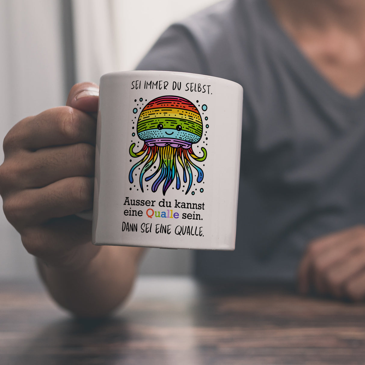 Sei immer du selbst - ausser du kannst eine Qualle sein Kaffeebecher