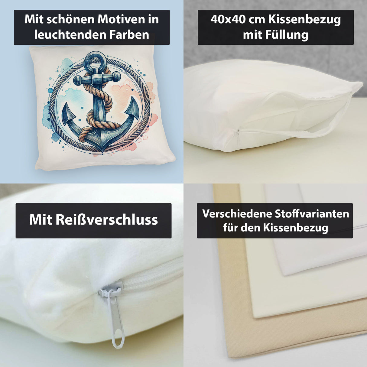 Anker mit Seil Kissen