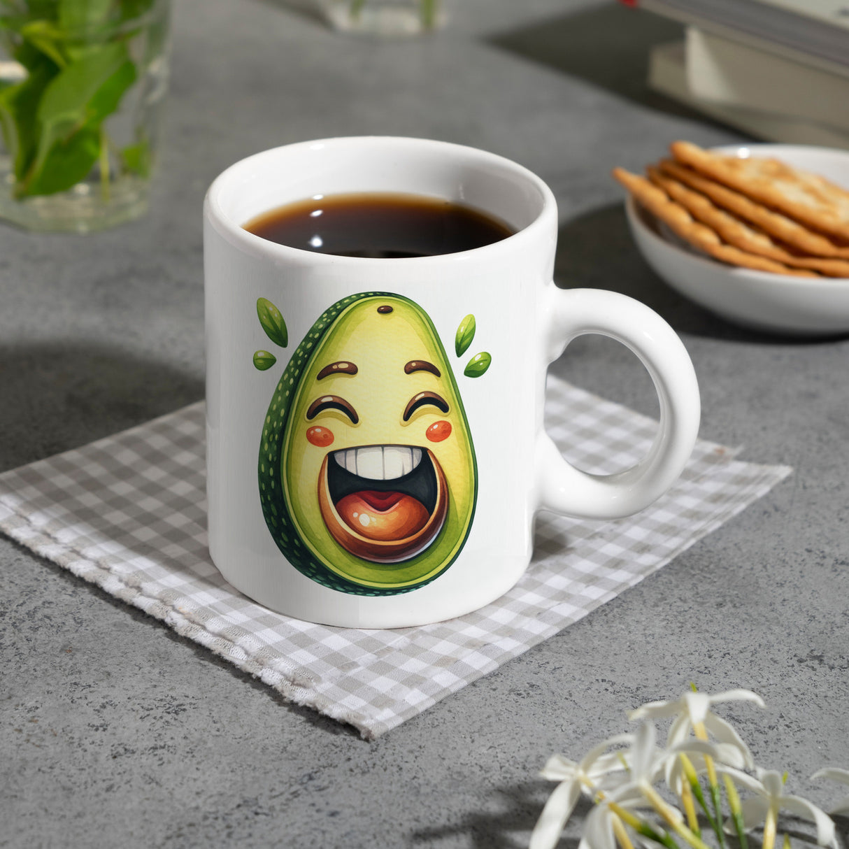 Lachende Avocado Kaffeebecher