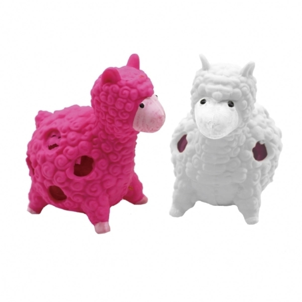 Lama Stressball mit Gel-Perlen in pink