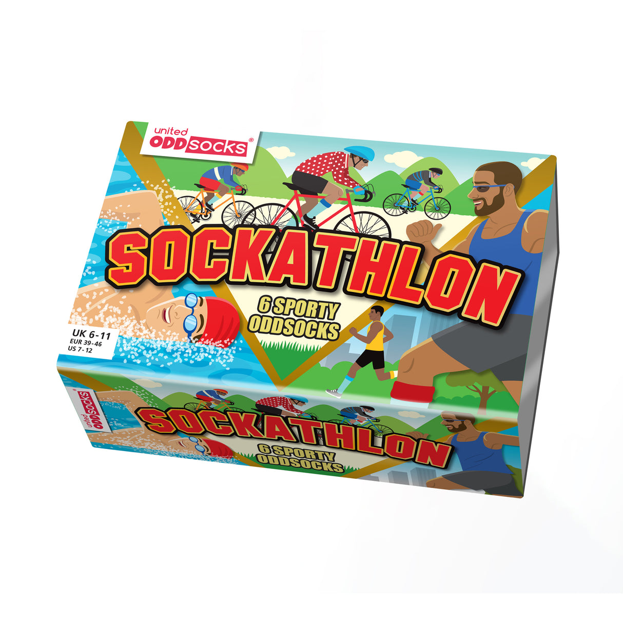Sockathlon Triathlon Oddsocks Socken in 39-46 im 6er Set