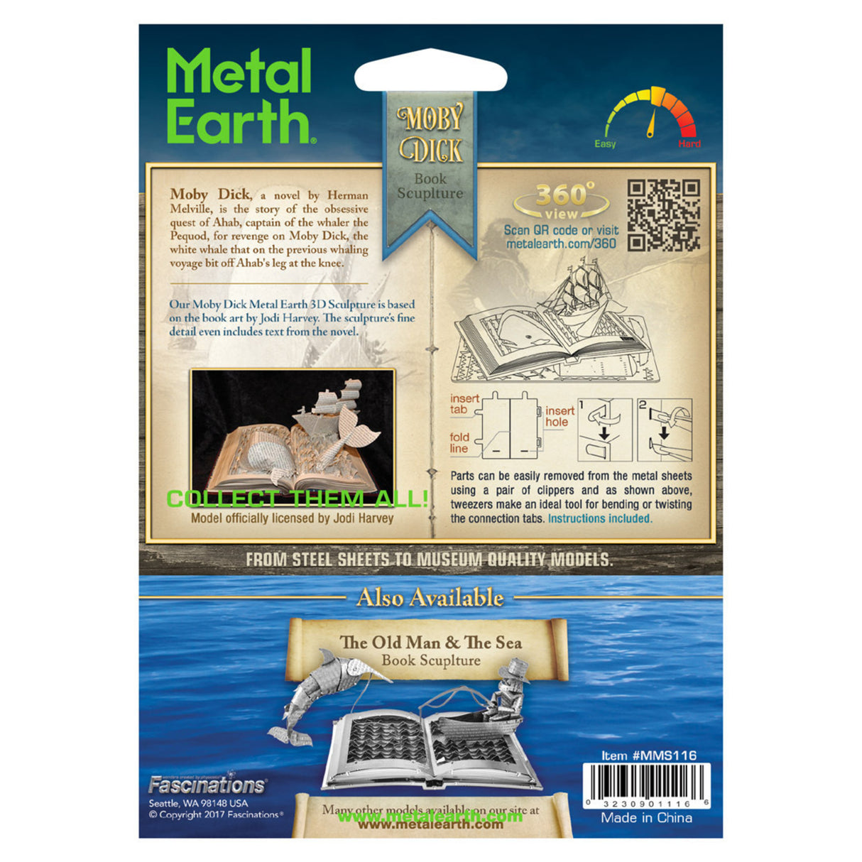 Moby Dick Skulptur 3D Modellbausatz aus Metall