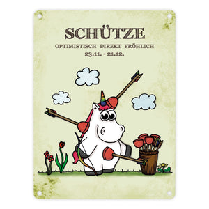 Honeycorns Einhorn Sternzeichen Schütze Metallschild