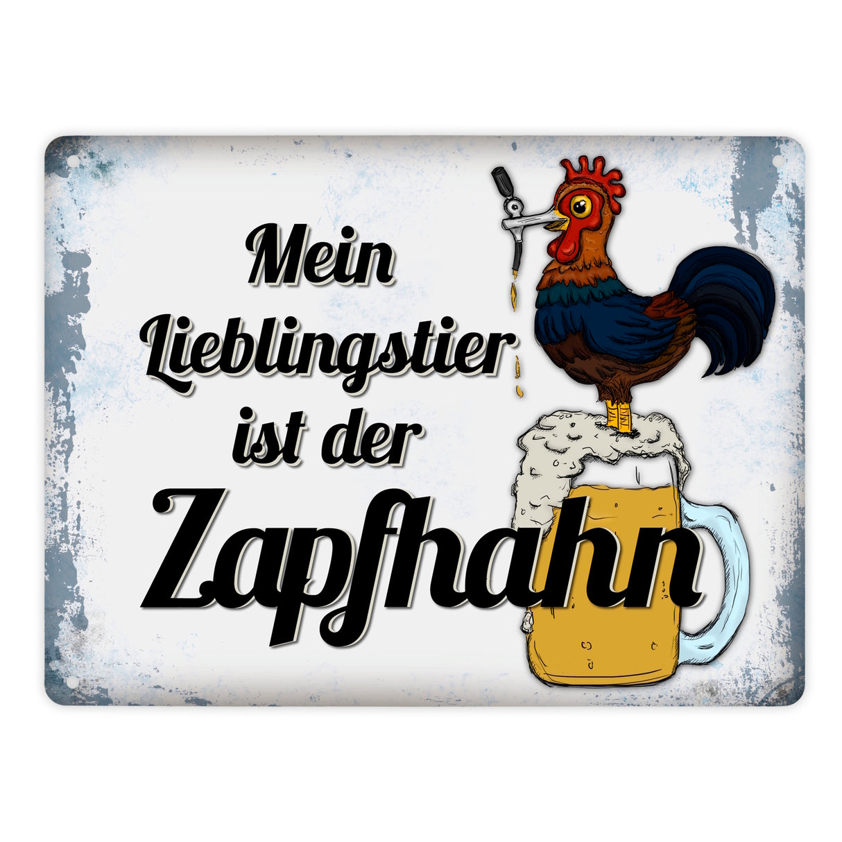 Mein Lieblingstier ist der Zapfhahn Metallschild mit Bier Motiv Bar Kneipe Hahn