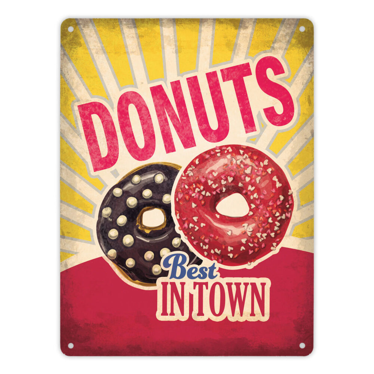 Metallschild mit American Diner Classics - Donuts Motiv