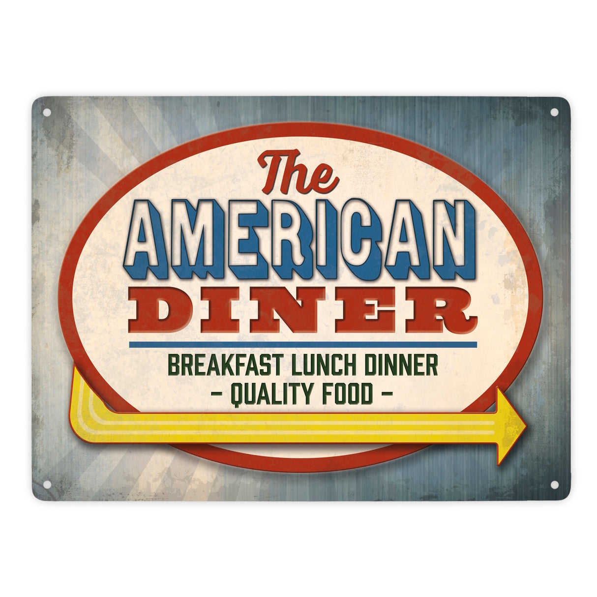 Metallschild mit Classic American Diner Motiv
