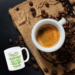 Kaffeebecher mit Spruch: Lass dich nicht unterkriegen