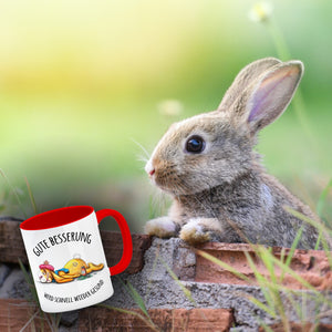 Gute Besserung, wird schnell wieder gesund Hase Kaffeebecher