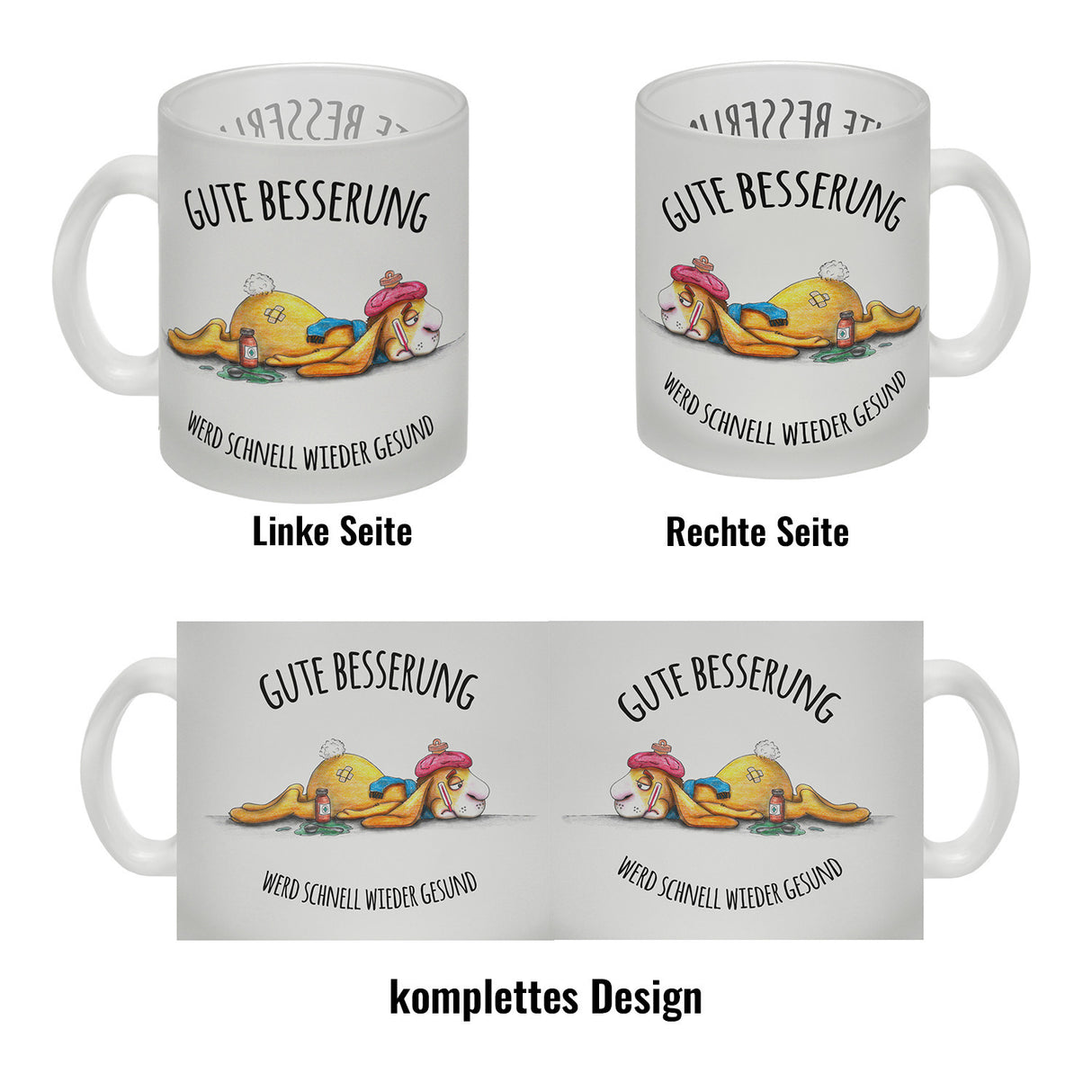 Gute Besserung, wird schnell wieder gesund Hase Kaffeebecher