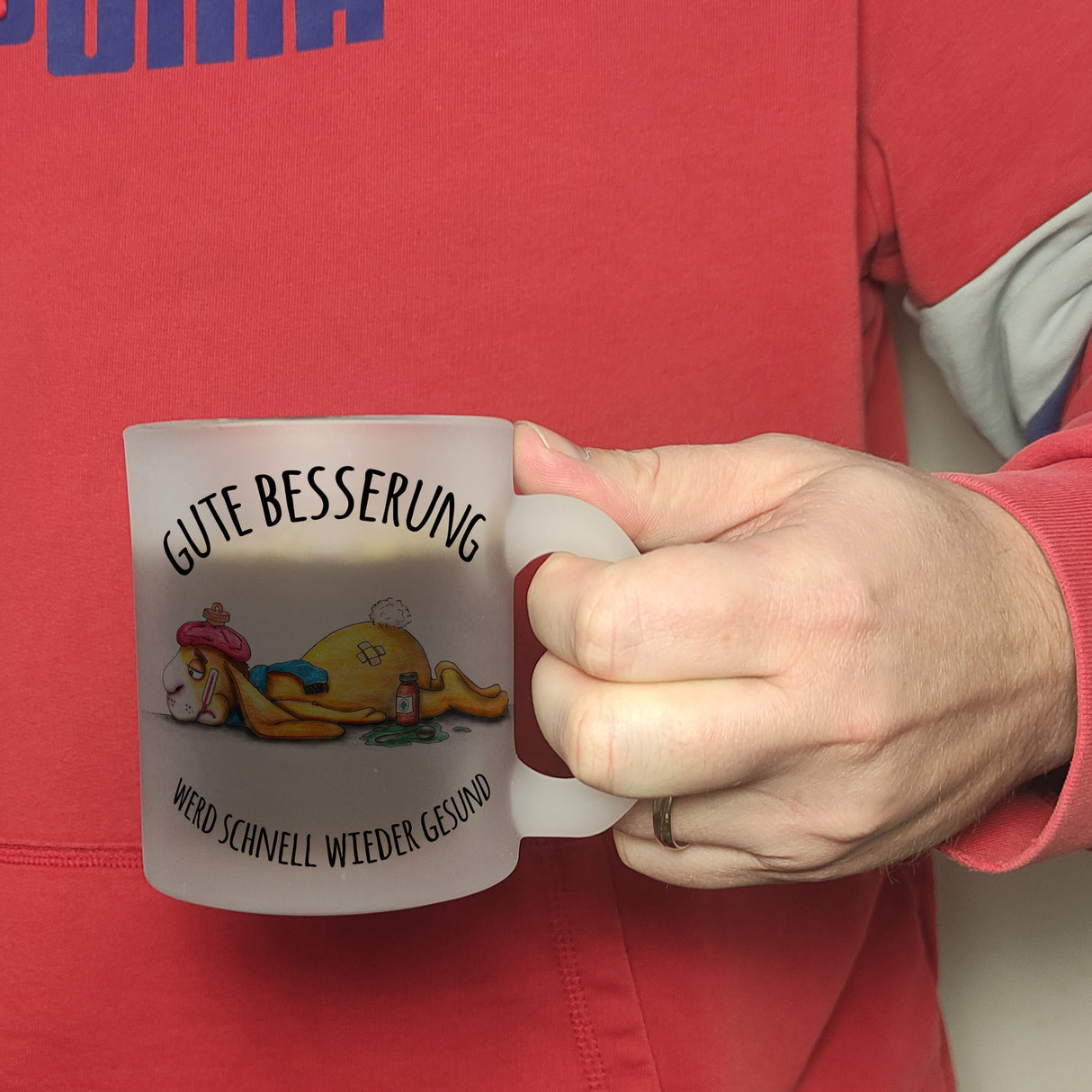 Gute Besserung, wird schnell wieder gesund Hase Kaffeebecher