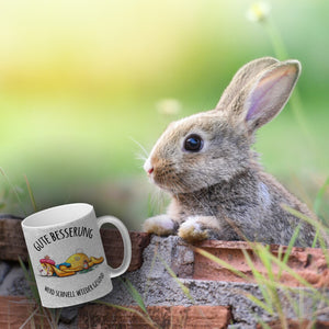 Gute Besserung, wird schnell wieder gesund Hase Kaffeebecher