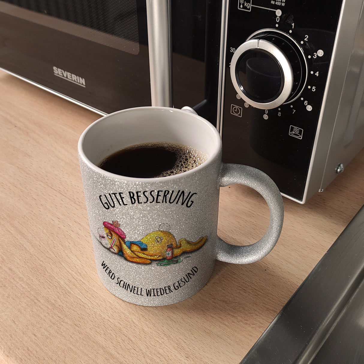 Gute Besserung, wird schnell wieder gesund Hase Kaffeebecher