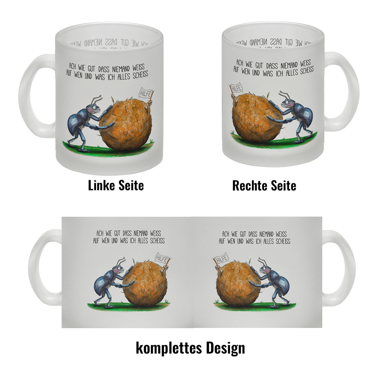 Ach wie gut, dass niemand weiß, auf wen und was ich alles scheiß Kaffeebecher