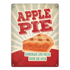 Metallschild mit American Diner Classics - Apple Pie Motiv